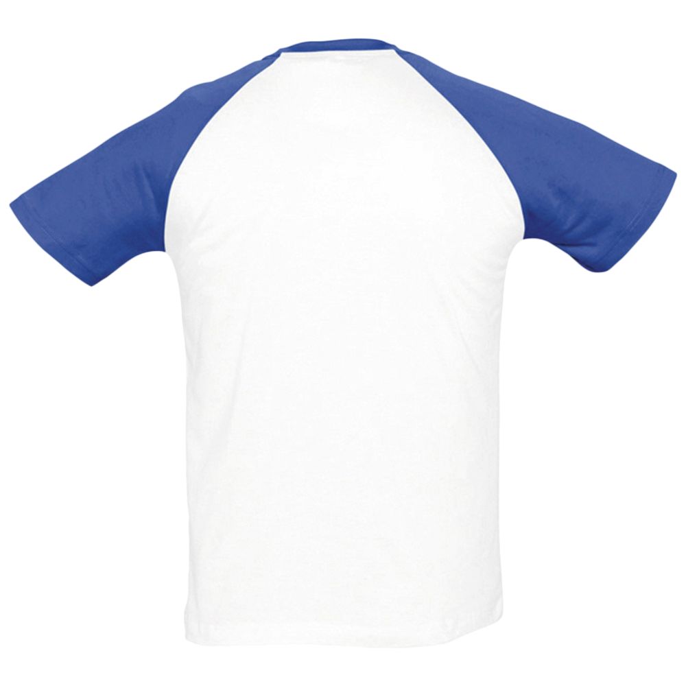 Футболка мужская двухцветная Funky 150, белая с ярко-синим