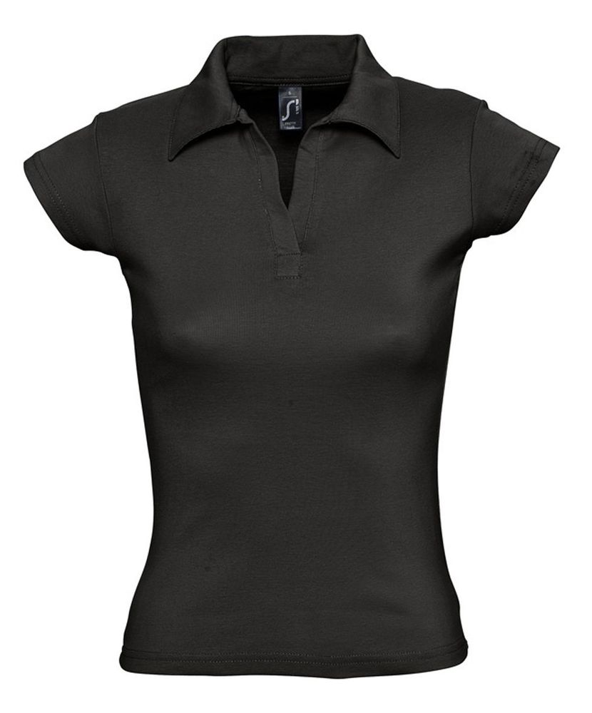 Рубашка поло женская без пуговиц Pretty 220, черная