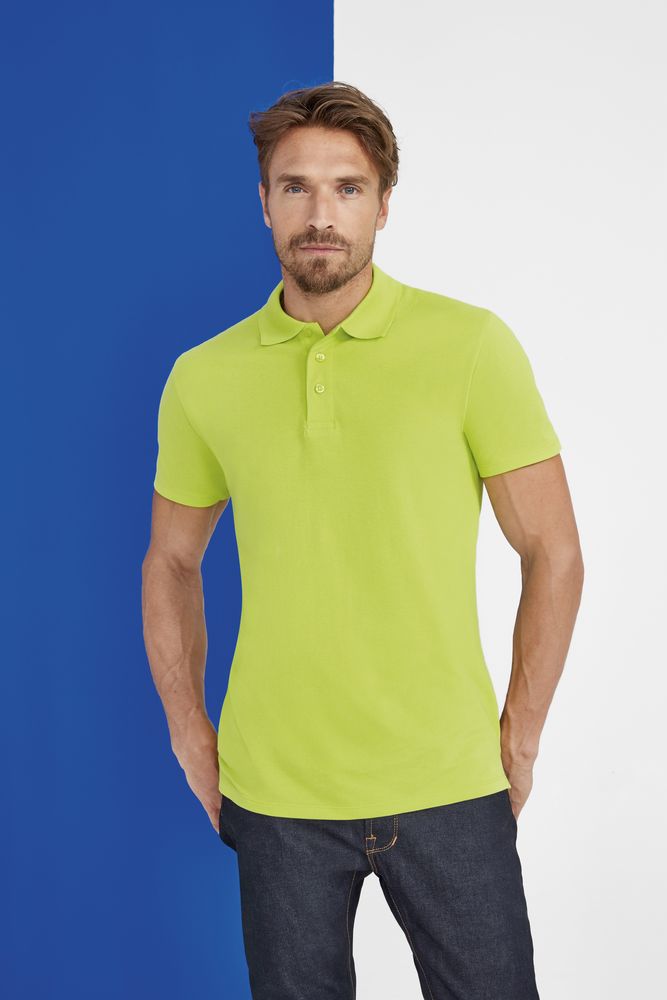 Рубашка поло мужская Spring 210, зеленое яблоко