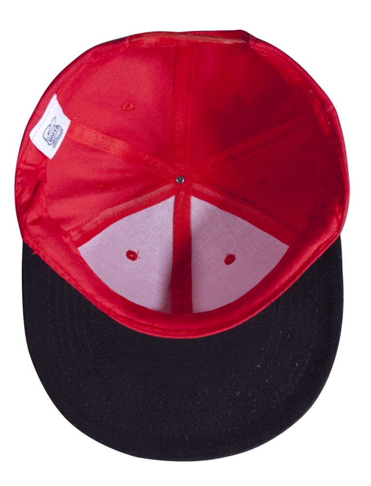 Бейсболка Unit Heat с прямым козырьком, двухцветная, красная с черным